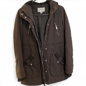 Women’s XS Brown Hooded Utility Parka Jacket